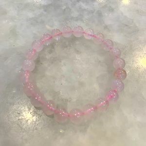 Pink Glass Stretch Bracelet